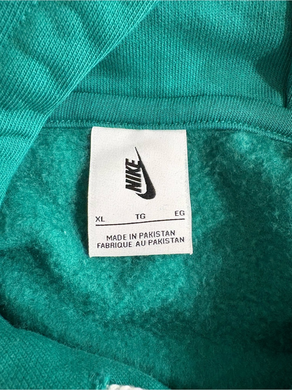 Nike Men's Teal Pullover Hoodie with White Drawstrings - Picture 5 of 7